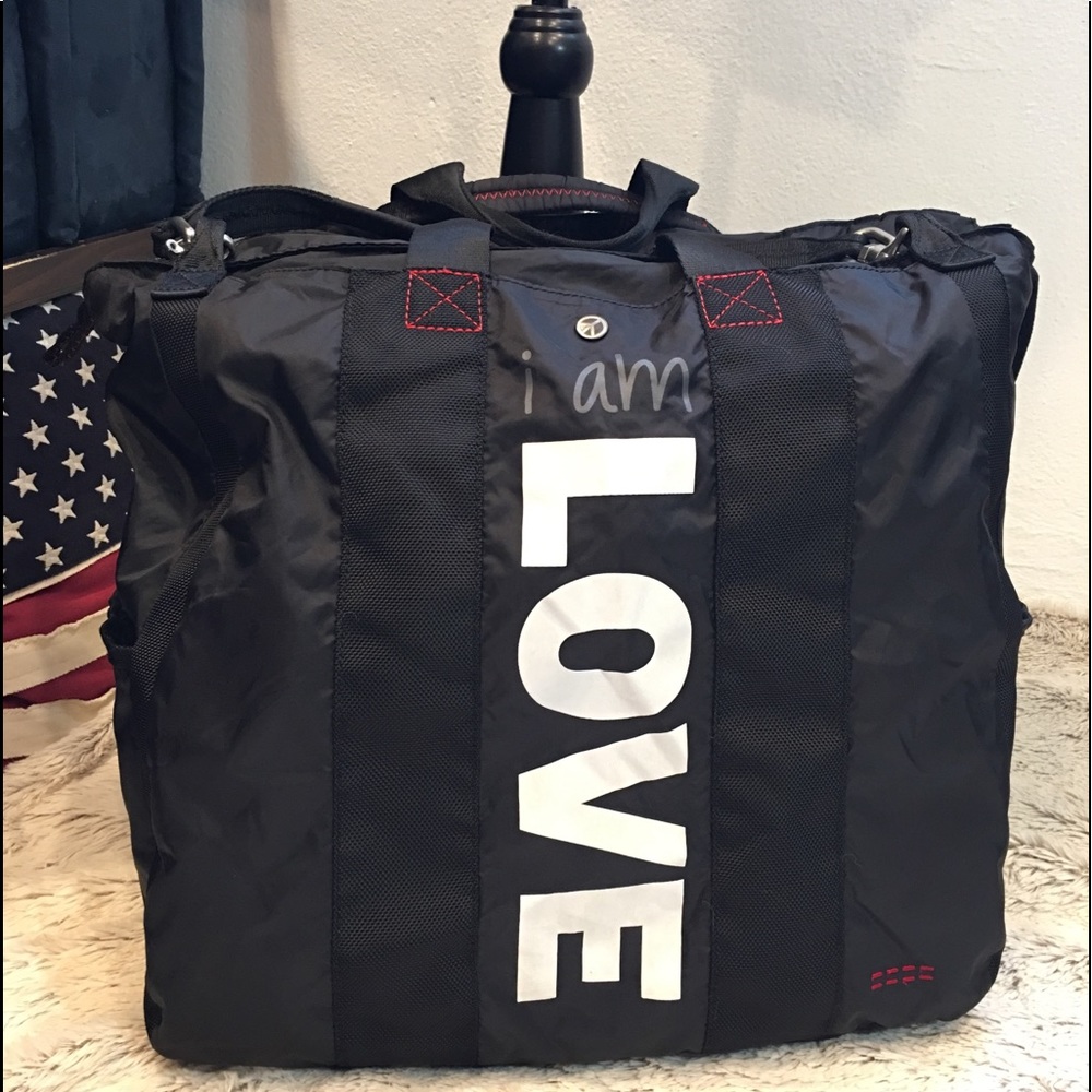 Peace Love World Black Weekender Bag